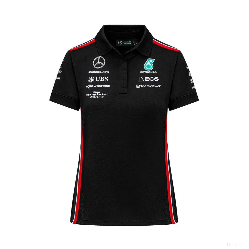 Tricou cu Guler de echipa Mercedes  negru, 2023 - FansBRANDS®