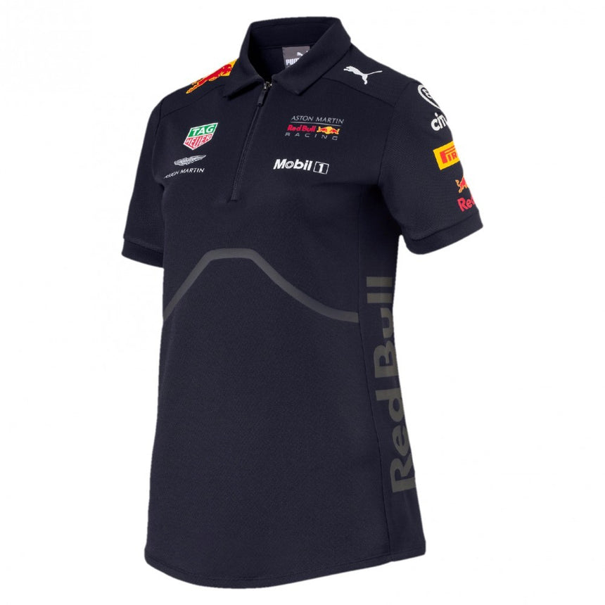 Tricou de Dama cu Guler, Red Bull Team, Albastru, 2018 - FansBRANDS®
