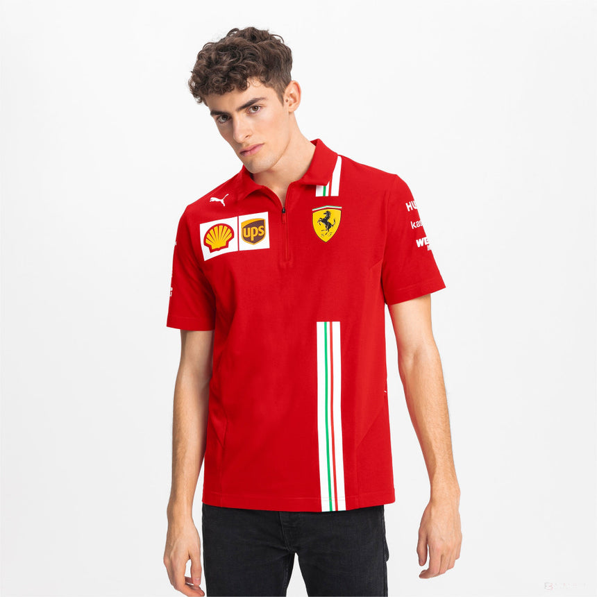 Tricou de Barbat cu Guler, Puma Ferrari, Rosu, 20/21 - FansBRANDS®
