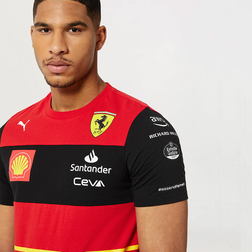 Tricou de Barbat, Ferrari Carlos Sainz, 2022, Rosu - FansBRANDS®