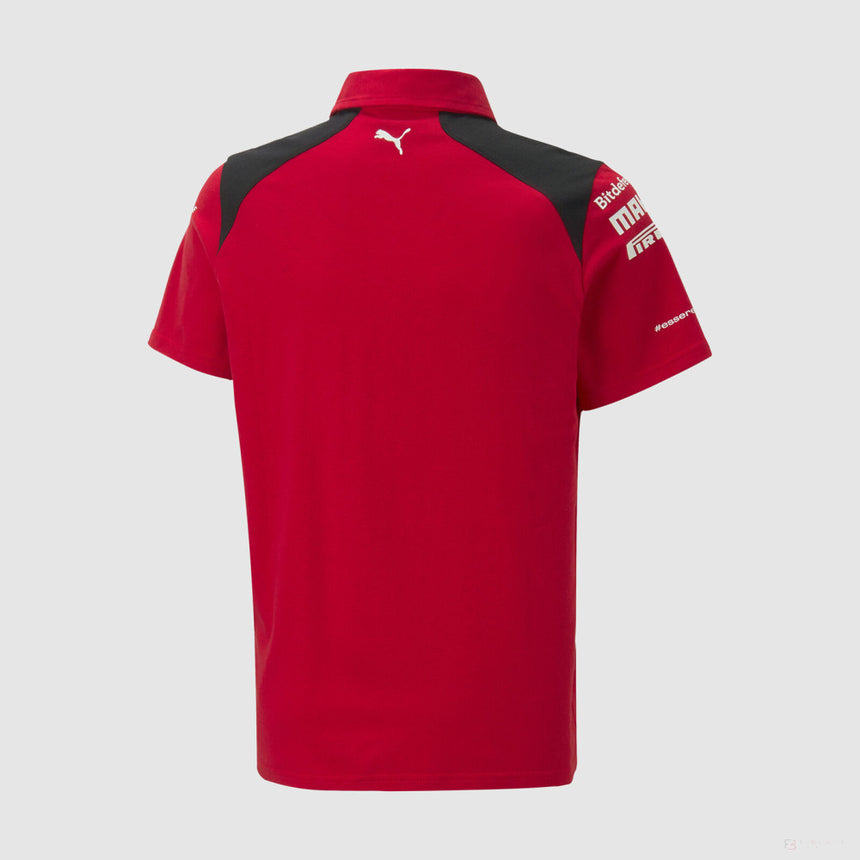 Tricou cu Guler de Echipa Copil Ferrari Rosso Corsa, 2023 - FansBRANDS®