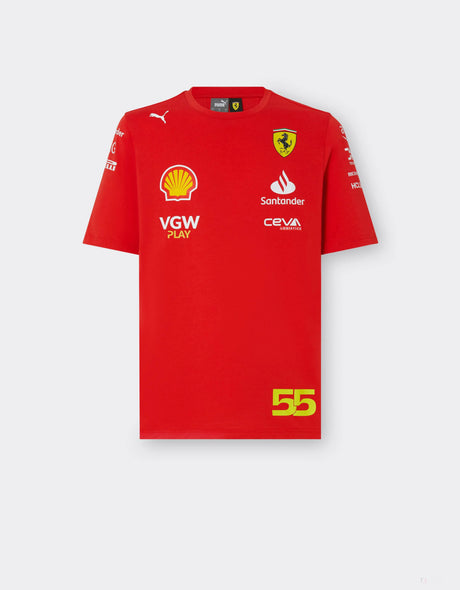 Tricou Carlos Sainz, Ferrari Rosso Corsa,  rosu 2024 - FansBRANDS®