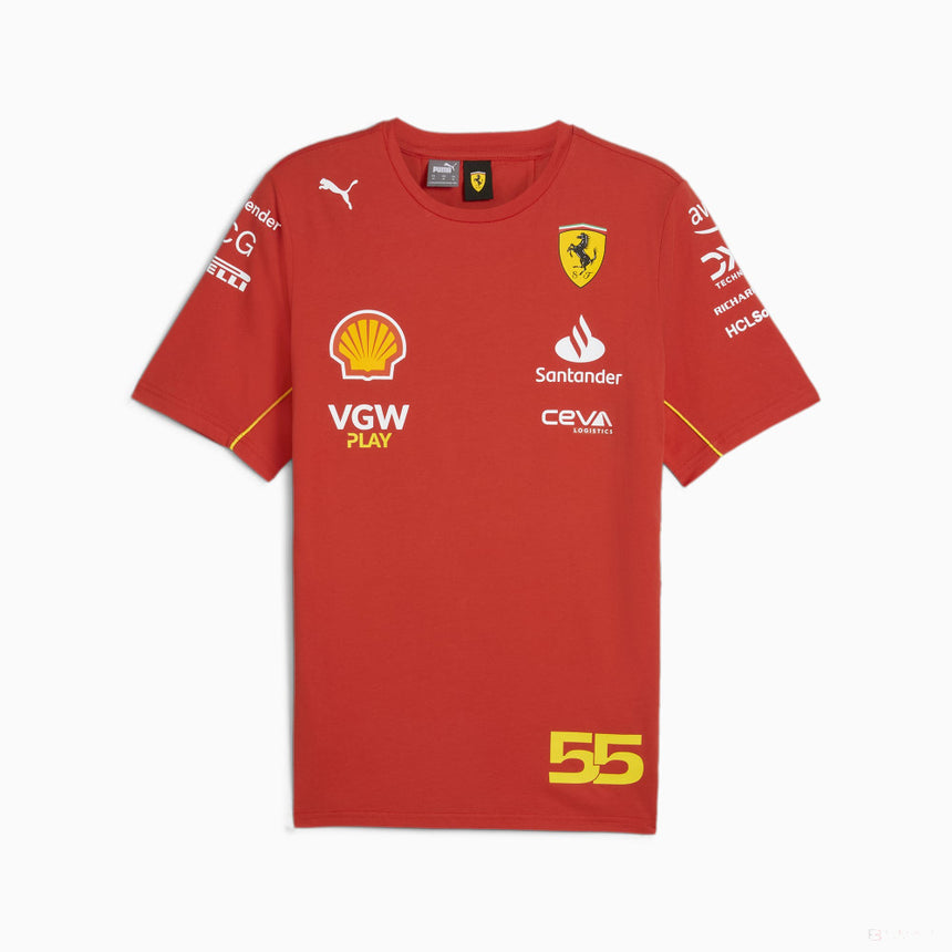 Tricou Carlos Sainz, Ferrari Rosso Corsa, rosu 2024 - FansBRANDS®