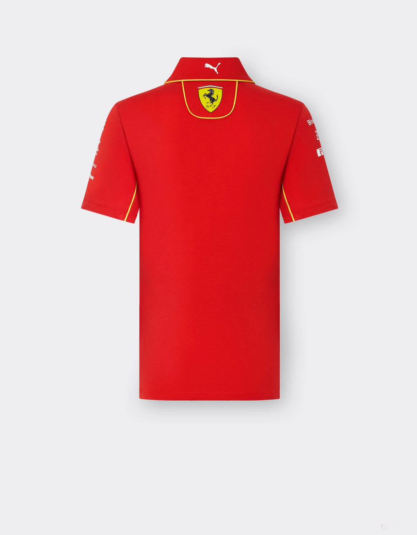 Tricou cu Guler Dama de Echipa Ferrari Rosso Corsa, rosu, 2024 - FansBRANDS®