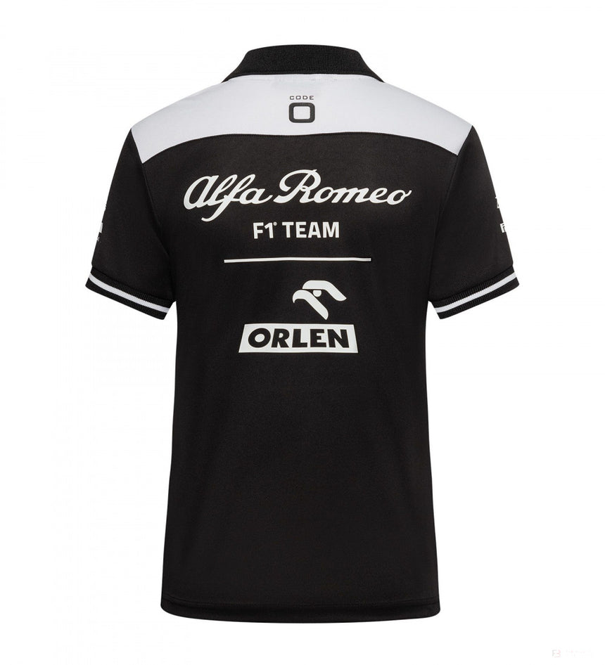 Tricou de Dama cu Guler, Alfa Romeo Team, Negru, 2022 - FansBRANDS®