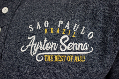 Tricou de Barbat cu Guler, Senna Sao Paulo, Albastru, 2018 - FansBRANDS®