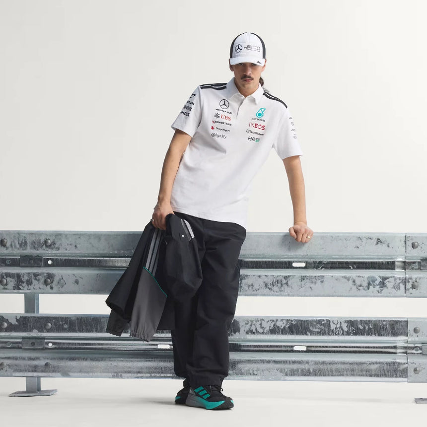 Polo Mercedes, echipă, ingineri, adidas, alb, 2026
