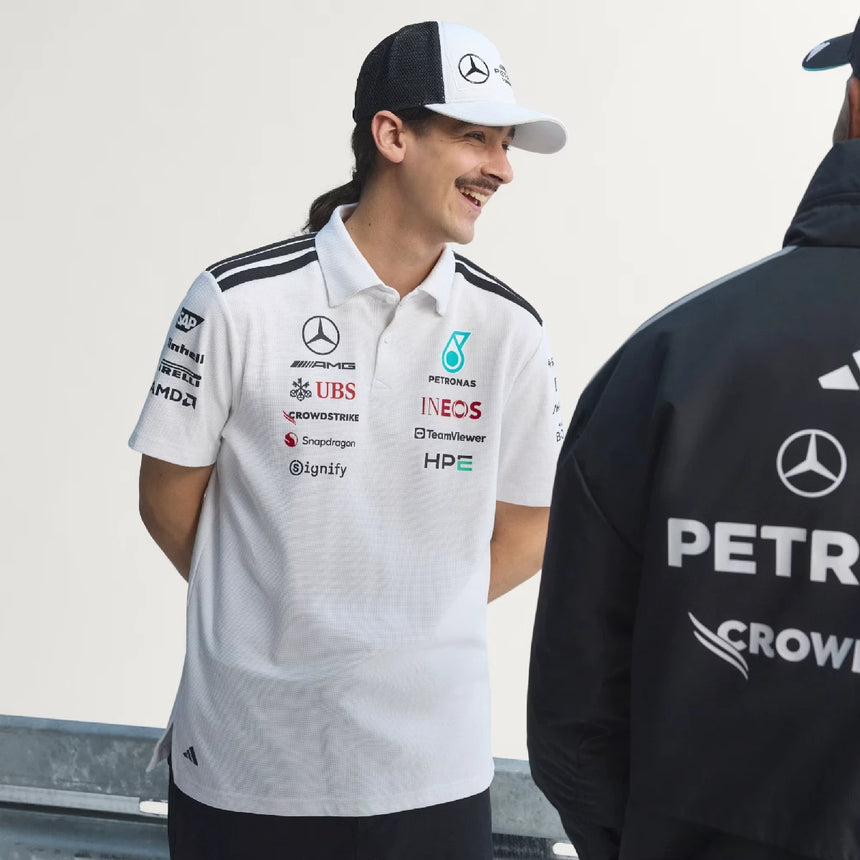Polo Mercedes, echipă, ingineri, adidas, alb, 2026