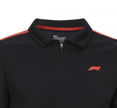 Tricou de Barbat cu Guler, Formula 1, Negru, 2020