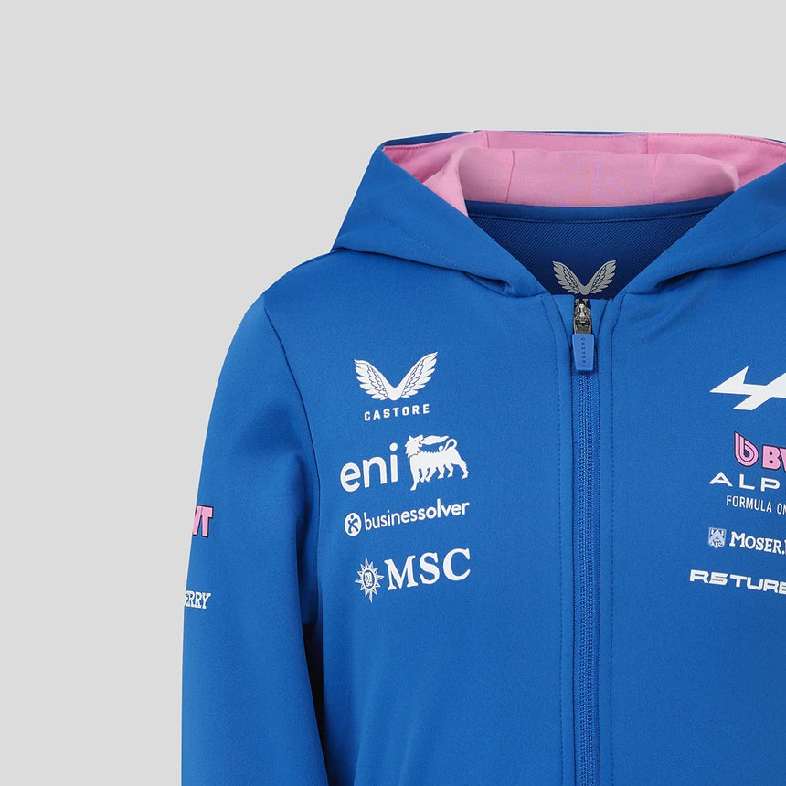 Hanorac Alpine cu fermoar integral, de echipă, pentru copii, albastru