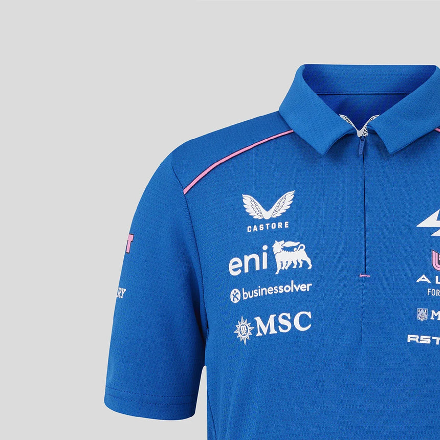 Tricou polo pentru copii Alpine F1 de echipă, albastru, 2026