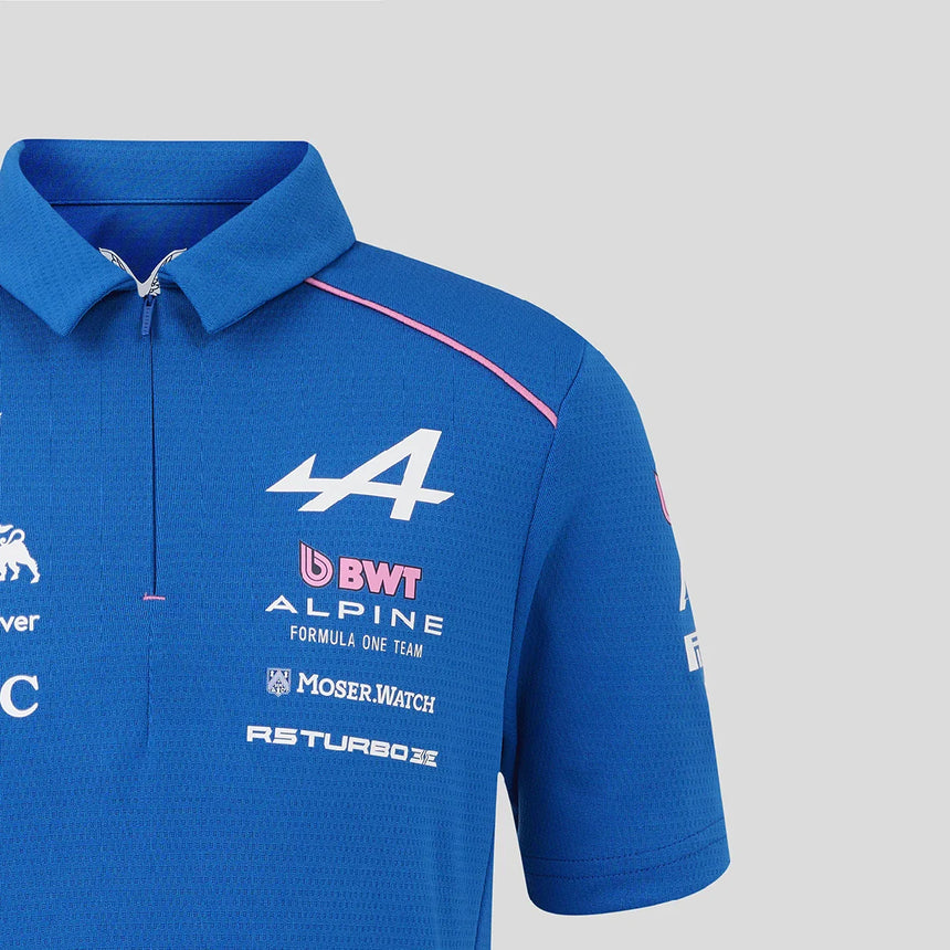 Tricou polo pentru copii Alpine F1 de echipă, albastru, 2026