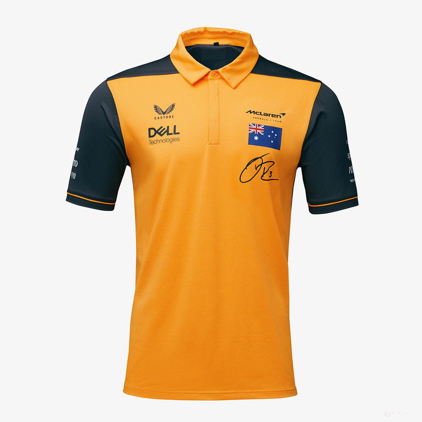 Tricou de Barbat cu Guler, McLaren Daniel Ricciardo Team, Portocaliu, 2022 - FansBRANDS®