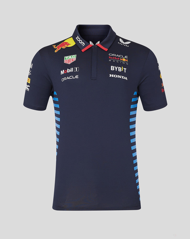 Red Bull tricou cu guler, Castore, echipa, albastru, 2024 - FansBRANDS®