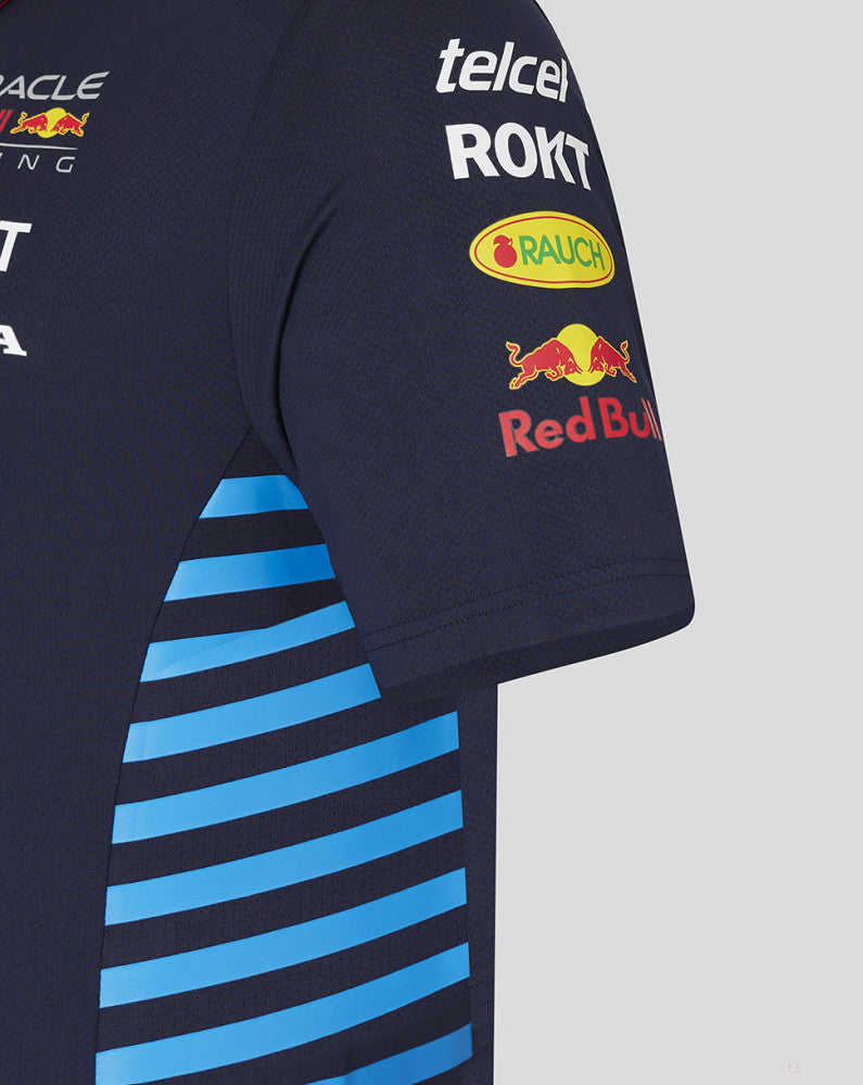 Red Bull tricou cu guler, Castore, echipa, albastru, 2024 - FansBRANDS®