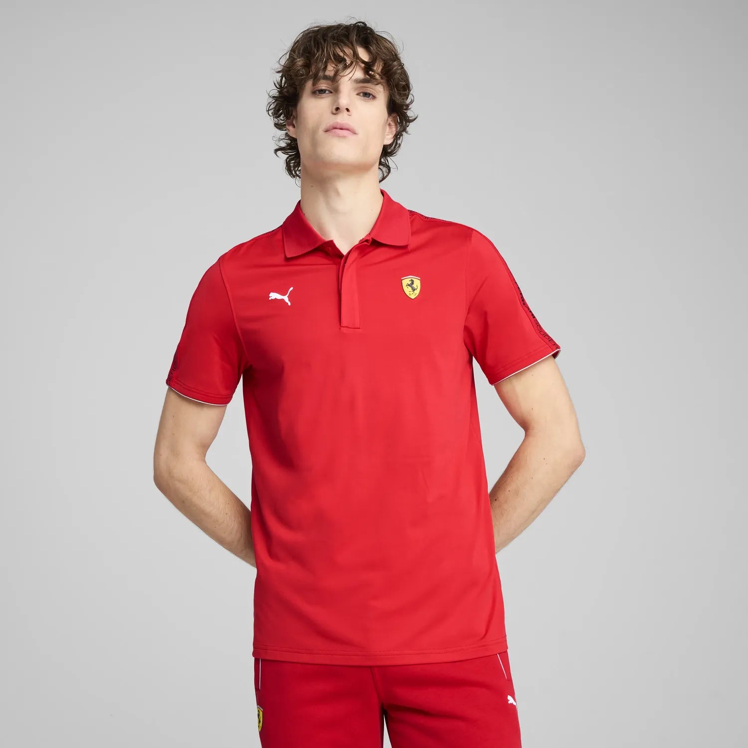Ferrari Race tricou polo - Roșu 🔥