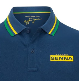 Tricou pentru bărbați cu guler cu logo Ayrton Senna 2022