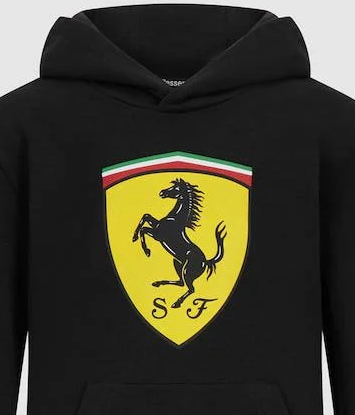 Pulovar cu Gluga Barbati Ferrari Shield, negru