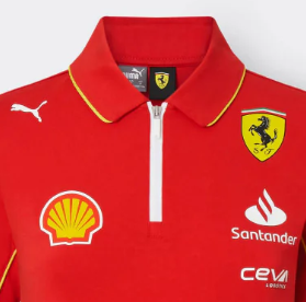 Tricou cu Guler Dama de Echipa Ferrari Rosso Corsa, rosu, 2024