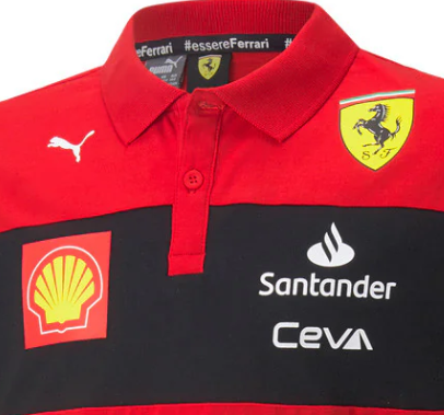 Tricou de Copil cu Guler, Puma Ferrari echipa, 2022, Rosu