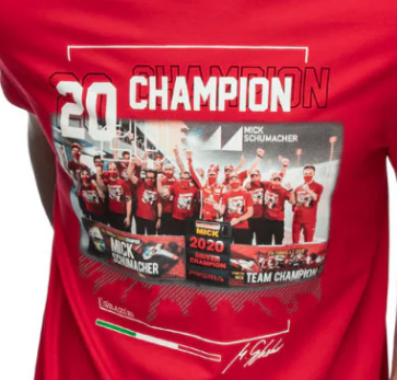 Tricou de Barbat, Mick Schumacher F2 World Champion 2025, Rosu, 2020