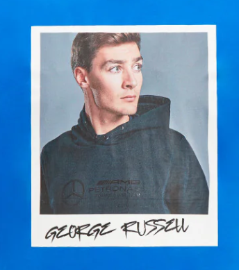 Tricou Mercedes George Russell Portrait, albastru