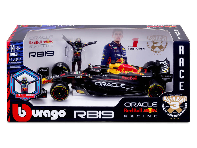 Mașină-model Red Bull Racing, bburago, Max Verstappen, #1, 1:24, RB19, cu pilot