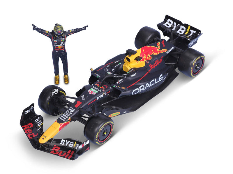 Mașină de colecție Red Bull Racing, BBurago, Max Verstappen, Nr. 1, 1:24, RB19, cu pilot