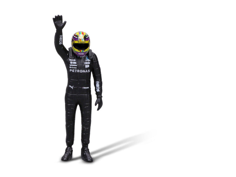 Mașină-model Mercedes, BBURAGO, Lewis Hamilton, #44, scară 1:24, W14 E, cu pilot