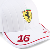 Șapcă de baseball Ferrari, Charles Leclerc, albă 🔥