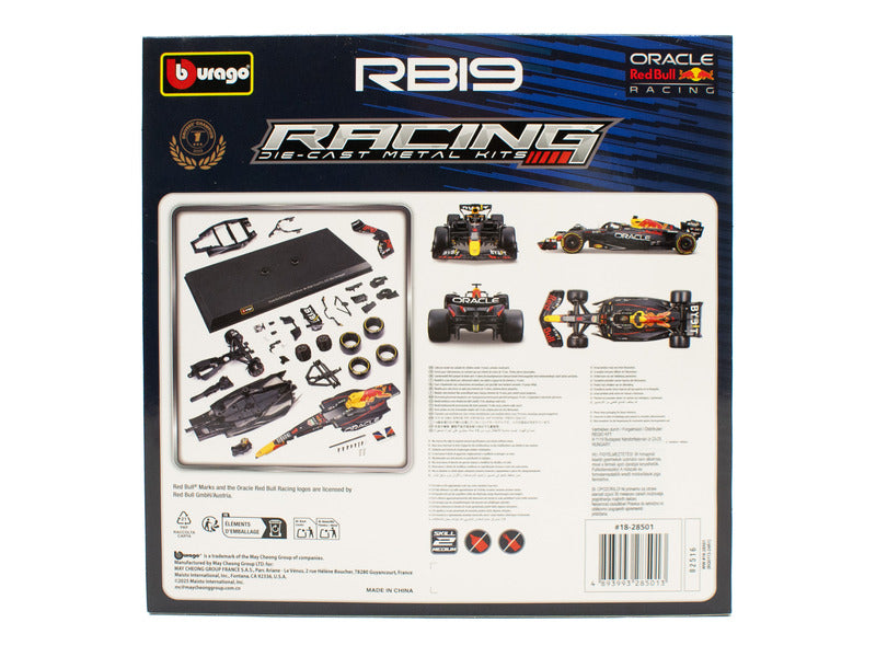 Kit de modele Red Bull Racing, BBURAGO, Max Verstappen, Nr. 1, RB19