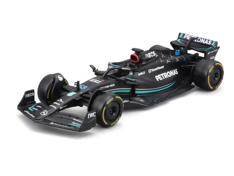 Mercedes car model, F1 W 14 E, bburago, 1:43, George Russell #63, 2023
