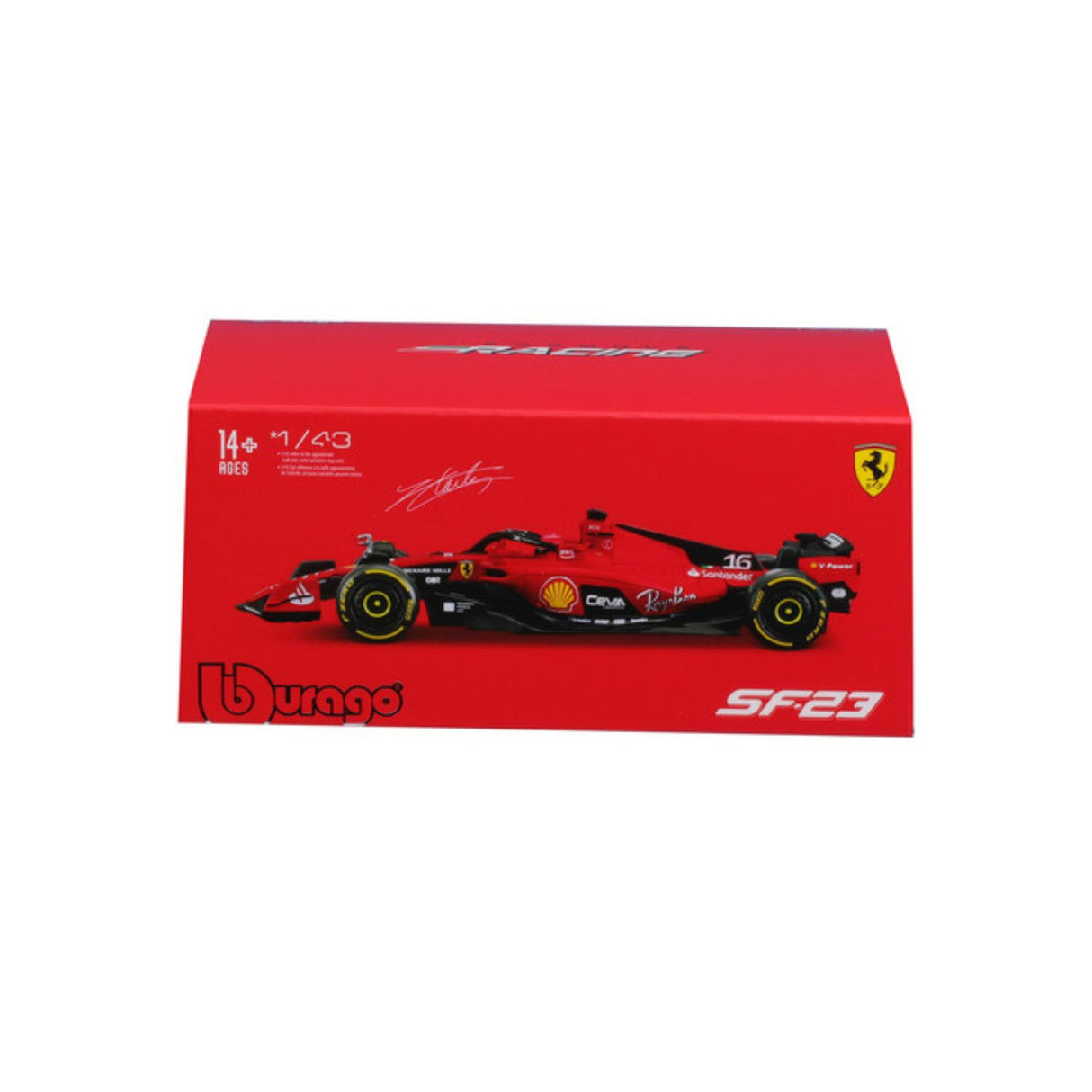 Ferrari F1 model car, with helmet, SF-23, bburago, 1:43, Charles Leclerc #16