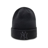 Căciulă tricotată New York Yankees, pin impecabil, New Era, negru total