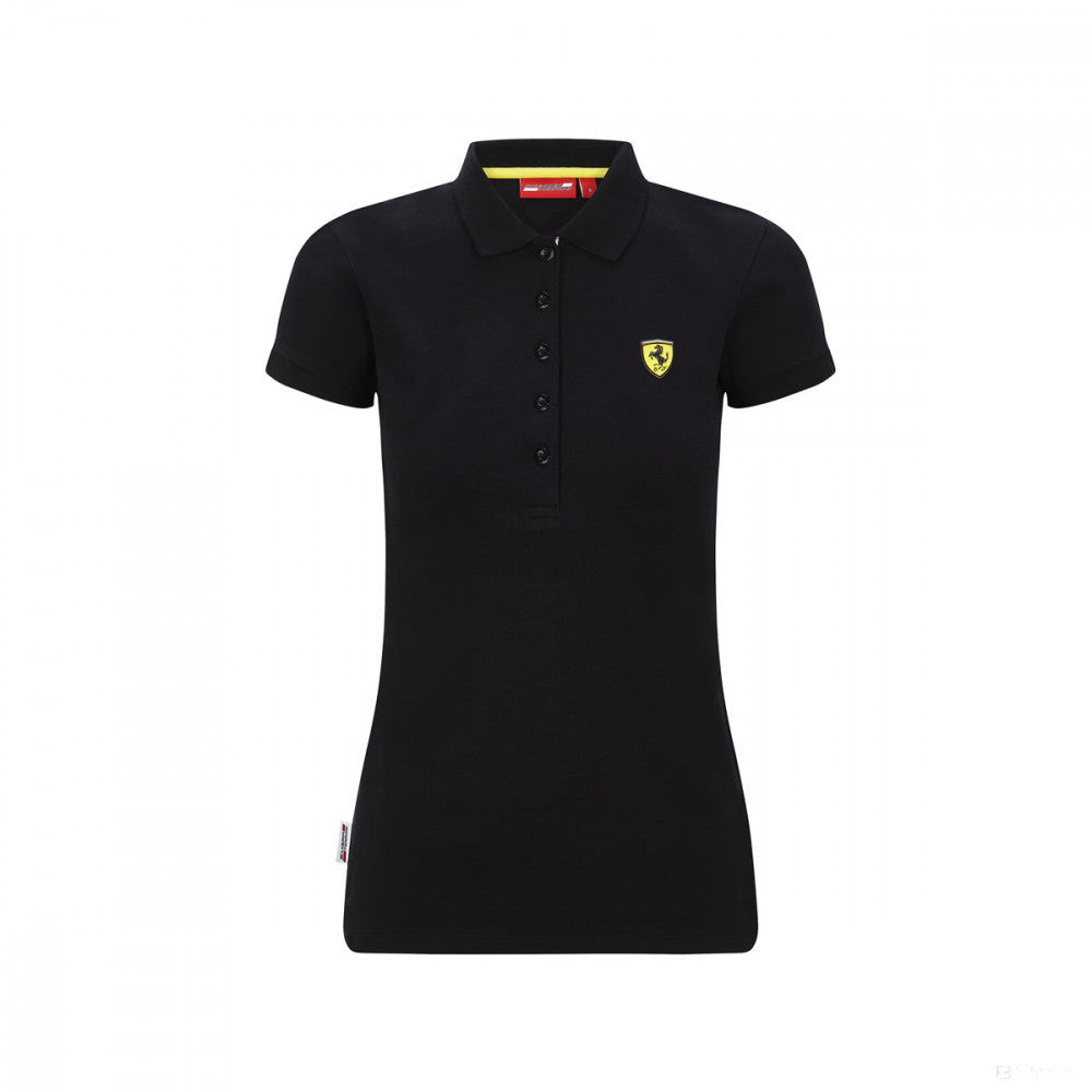 Tricou de Dama cu Guler, Ferrari Classic, Negru, 2020