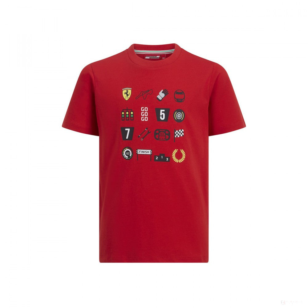 Tricou de Copil, Ferrari Graphic, Rosu, 2019