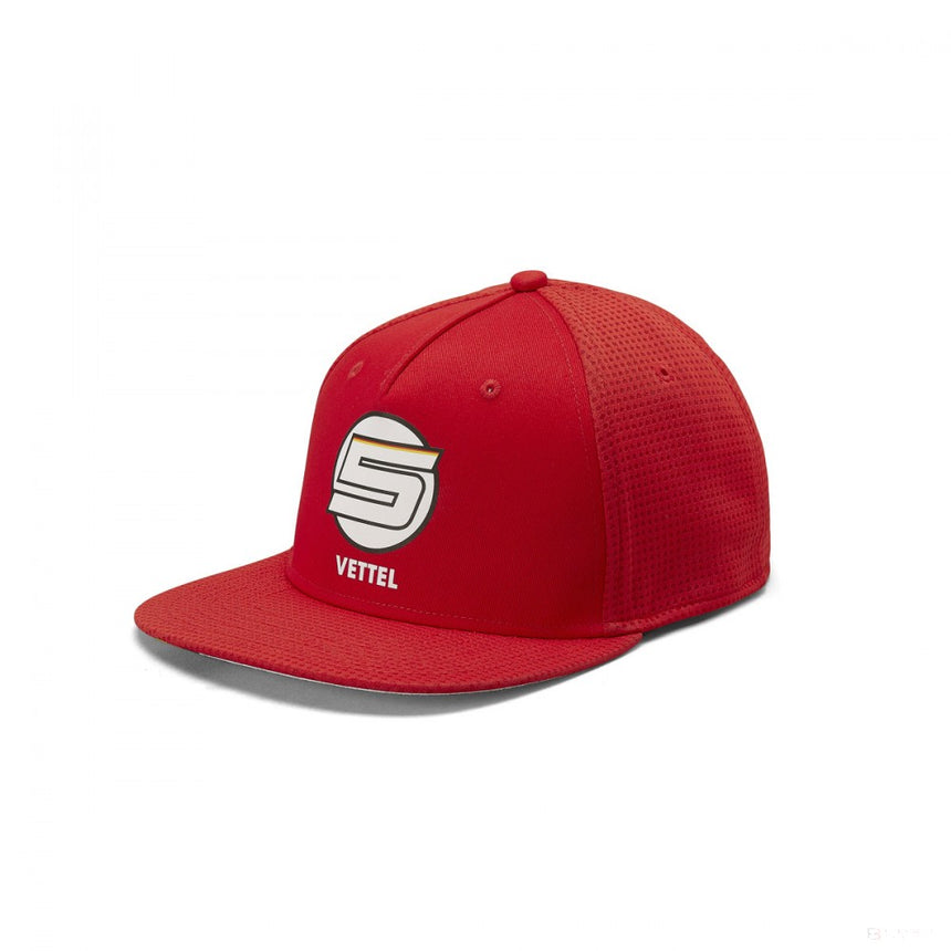 Sapca de Flatbrim, Ferrari Sebastian Vettel, SEB5, Unisex, Rosu, 2019 - FansBRANDS®