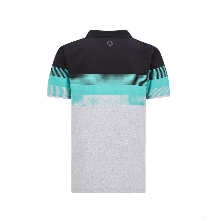 Men's T-Shirt with Collar, Mercedes Striped, Multicolor, 2020 