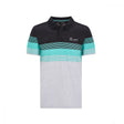 Tricou de Barbat cu Guler, Mercedes Striped, Multicolor, 2020 - FansBRANDS®