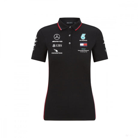 Tricou de Dama cu Guler, Mercedes, Negru, 2020 - FansBRANDS®