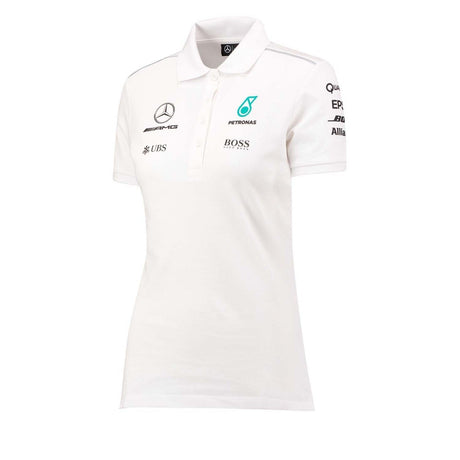 Tricou de Dama cu Guler, Mercedes, Alb, 2017 - FansBRANDS®