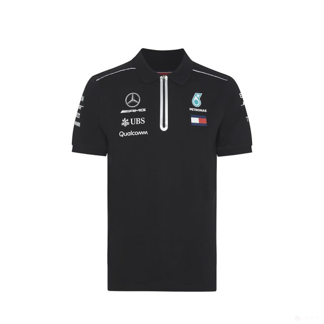 Tricou de Barbat cu Guler, Mercedes Team, Negru, 2018 - FansBRANDS®