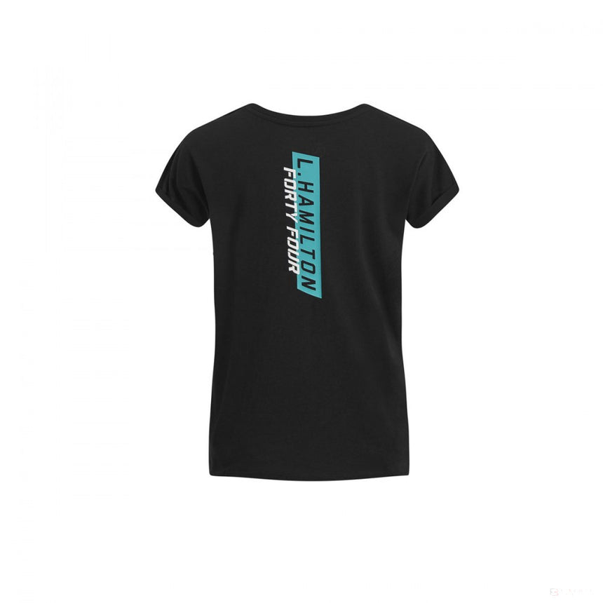 Tricou de Dama Mercedes Lewis Hamilton, #44, Negru, 2019 - FansBRANDS®