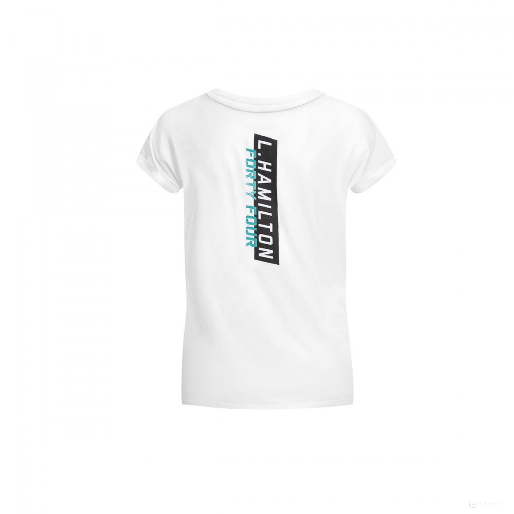 Tricou de Dama Mercedes Lewis Hamilton, #44, Alb, 2019 - FansBRANDS®