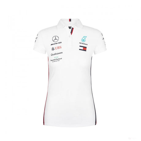 Tricou de Dama cu Guler, Mercedes, Alb, 2019 - FansBRANDS®