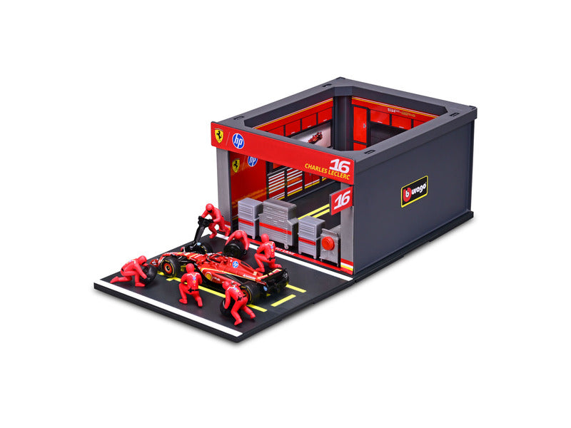 Ferrari kit de modele, acces în pit, bburago, 1:43, Charles Leclerc, #16, SF-24