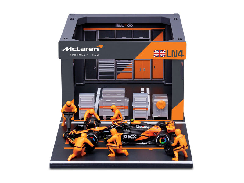 kit de model McLaren, acces pitlane, bburago, 1:43, Lando Norris, #4, MCL38