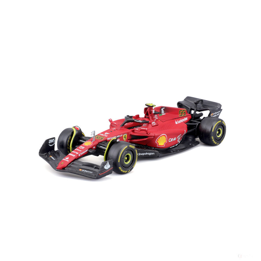 🎁 Ferrari F1 Model Masina, Bburago, F175, Carlos Sainz #55, Roșu, 1:43 scale, 2022 (100% off)