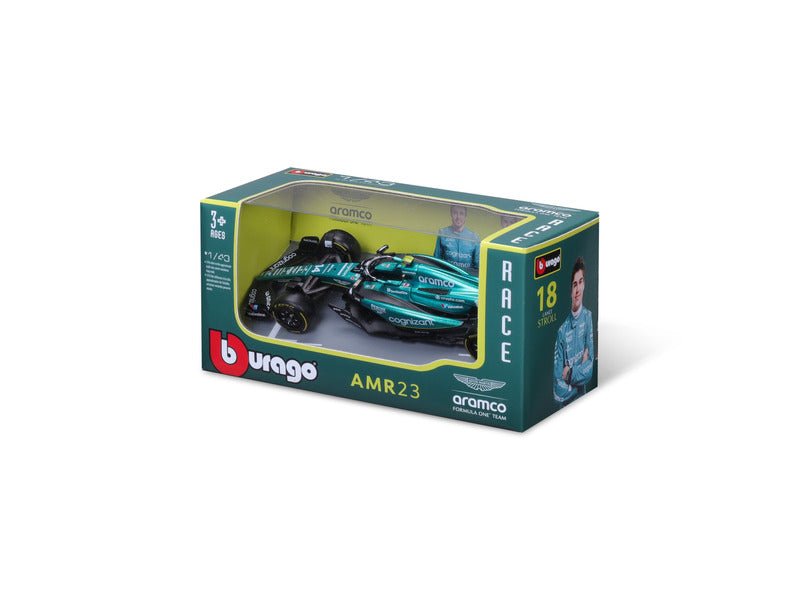 Mașină-model Aston Martin, AMR23, Bburago, la scară 1:43, Fernando Alonso #14, 2023