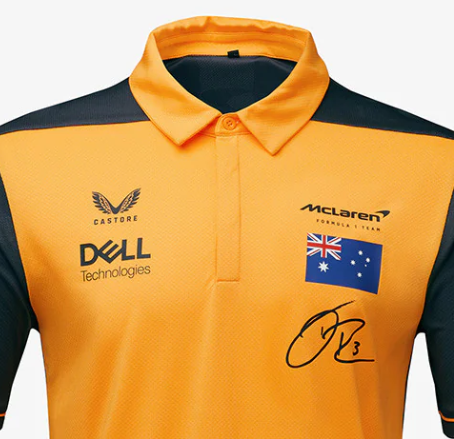 Tricou de Barbat cu Guler, McLaren Daniel Ricciardo echipa, Portocaliu, 2022